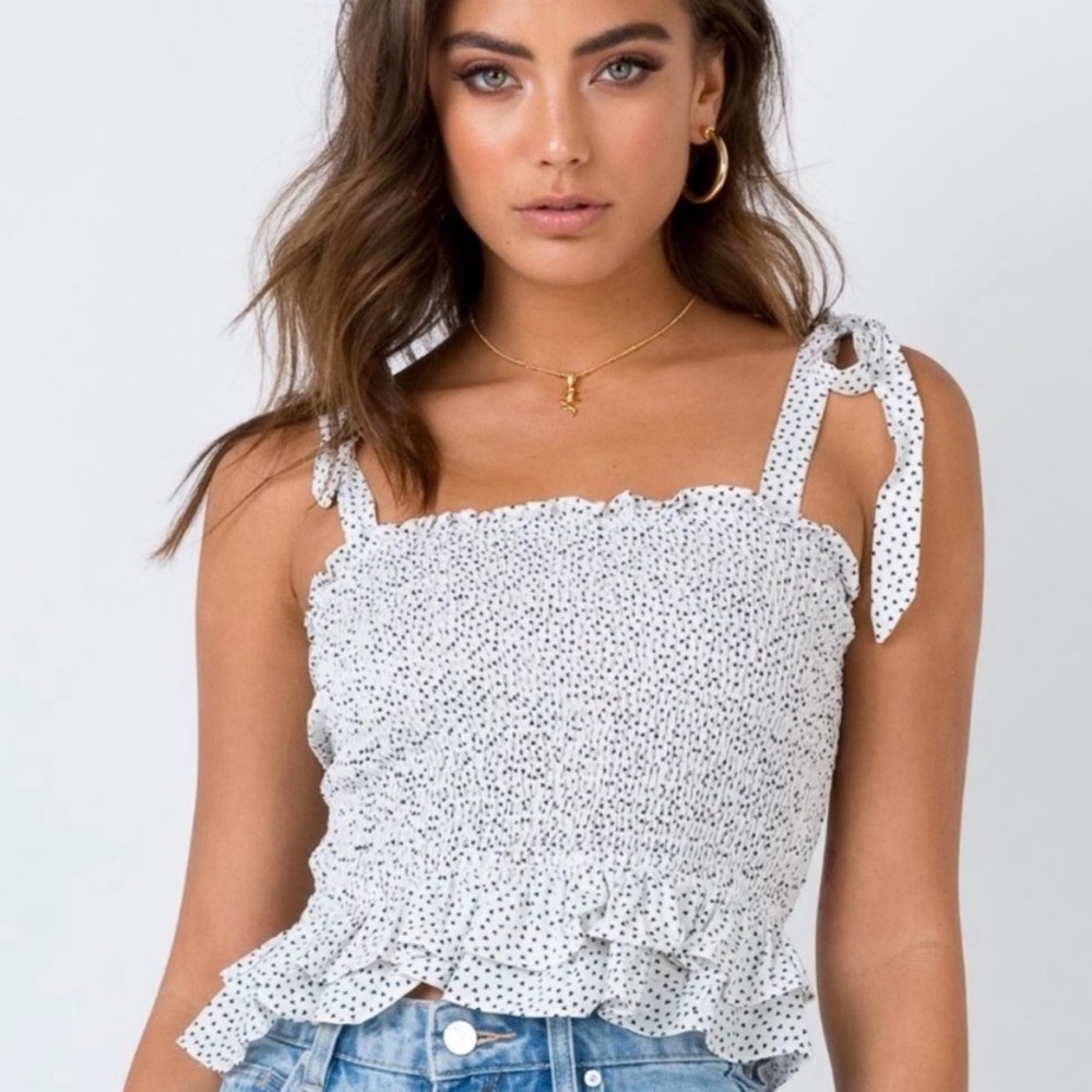 Princess Polly White Tie Wild Love Top - Size 2